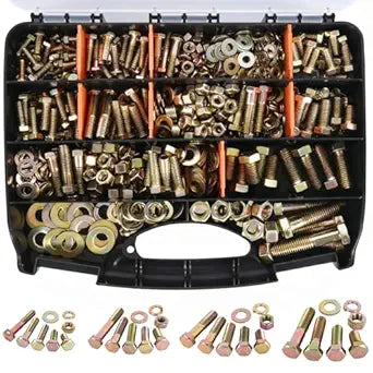 756PCS SAE Bolts Nuts Assortment Kit, 1/4-20 5/16-18 3/8-16 1/2-13 Heavy Duty Assorted Hex Bolts Washers Nuts Fasteners Set with Portable Box