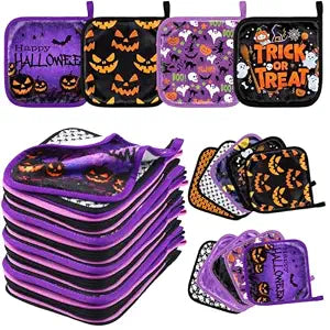 Flutesan 20 Pcs Halloween Microfiber Makeup Remover Cloths, 6" x 6"