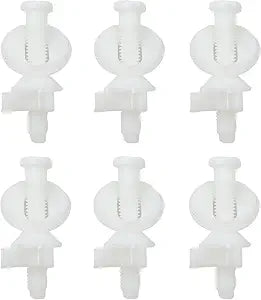 6Pcs Plastic Toilet Seat Hinge Bolts and Nuts Replacement Kit for Top Mount Toilet Seat Hinges