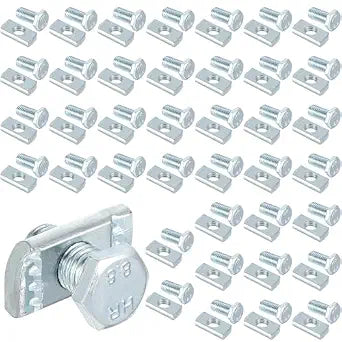 Yaocom 40 Pcs 1" to 5/8" Strut Channel Nut and 1/2" x 15/16" Bolt Set