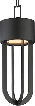Maxim Lighting Quayside Vx 1-Light Pendant Light | Black Steel Finish | Glass Shade | Modern Indoor Light Fixture | Ideal for Kitchen Islands & Dining Rooms | Dimmable Damp Rated | 40683BK