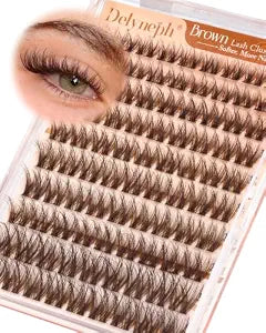 Brown Lash Clusters Fluffy Eyelash Clusters Natural Cluster Lashes