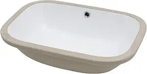 Donesdey 22 Inch Rectangle Undermount Bathroom Sink- 22''x15'' Ceramic Modern Undermount Sink for Bathroom Classic Pure White Porcelain Ceramic Rectanglur Sinks with Overflow Curved Bottom