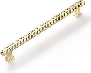 SORWDUREM 5 Pack 7.56 Inch(192mm) Brushed Gold Cabinet Pulls Drawer Pulls Kitchen Hardware Cupboard Kitchen Hardware Cabinet Handles