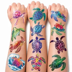 96 PCS Turtle Pre-Cut Temporary Tattoos for Kids