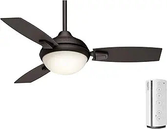 Casablanca 44 inches Contemporary Ceiling Fan in Maiden Bronze with LED Light Kit and Remote Control, 3 Blade (Renewed)