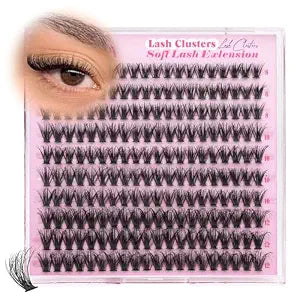 Yawamica Short Lash Clusters 8-12mm Natural Fluffy Eyelash Clusters