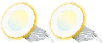 2 Pack 4 Inch 5CCT LED Recessed Light with Night Light
