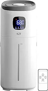 KZF Humidifier for Large Bedroom, 15L/3..8Gal Ultrasonic Cool Mist, Easy Clean 550ML/H Large Mist Speed, Quiet Suitable for Living Room Plant Yoga Office (KZF-563-A)