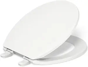 KOHLER 20111-0 Brevia, Slow Close Toilet Seat, Round Toilet Seat, Grip-Tight Bumpers Quick-Attach Hardware, White