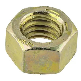 1/4"-20 (100 Pack) Grade 8 Hex Nut, Coarse Thread, Yellow Zinc by Makers Bolt