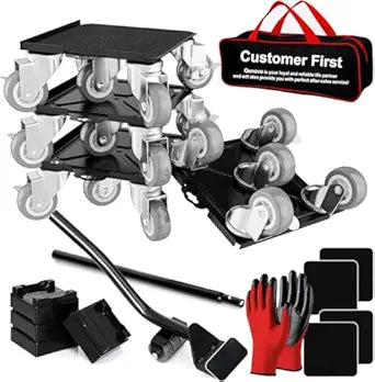Furniture Dolly Set 5 Wheels Heavy Duty, Furniture Movers with Silent Rubber Wheels, 360 Rotation with Brake, 1000Lbs Load Capacity, Furniture Lifter for Easy Moving Large Furniture.