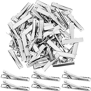 Hotop 200 Pcs Alligator Clips Small Alligator Metal Hair Clips, Silver