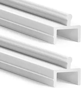 CroBlissful 2 Pcs Sliding Screen Door Track Replacement 48 Inch White Vinyl Track Long Easy to Cut Screen Door Hardware for Patio Home Garage Office Parts Repair