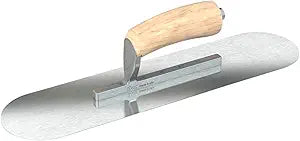 Razor Stainless Steel Pool Trowel  10" x 3"  Camel Back Wood Handle | Premium Ground, Short Shank, Professional Grade