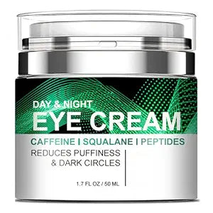 Grospe Caffeine Eye Cream for Puffiness and Bags Under Eyes Daily Anti-Wrinkle Cream Collagen Peptide Eye Cream Day and Night Reduce The Look Of Aging Line Smoothing Skin Care 1.7 FL OZ,1 Pack