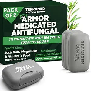 Antifungal Soap Medicated Jock Itch Treatment with Tea Tree Oil 2 Pack