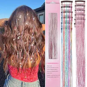 Hair Tinsel Clip in Fairy Glitter Tinsel Hair Extensions for Girls