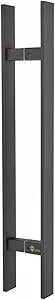 TOGU TG-6018 12 inches Solid Standoffs Heavy-Duty Commercial Grade-304 Stainless Steel Push Pull Door Handle/Barn Door Pull Handle/Glass Pulls, Matte Black Finish