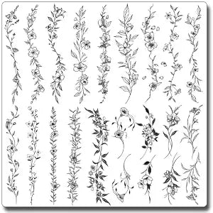 CHARLENT Floral Temporary Tattoos for Women - 49 Pcs