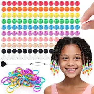 Tinkrstuff 150Pcs 10mm Multicolor Small Silicone Beads for Hair