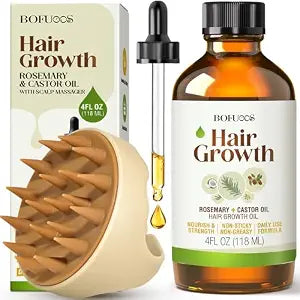 Rosemary & Castor Hair Growth Oil + Scalp Massager Set