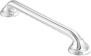 Moen Chrome Bathroom Safety 12-Inch Designer Shower Grab Bar with Curled Grip for Handicapped or Elderly, R8712D3GCH
