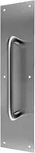 Don-Jo 7015 Aluminum Pull Plate with 3/4" Round Pull, Satin Anodized Aluminum Finish, 3-1/2" Width x 15" Height