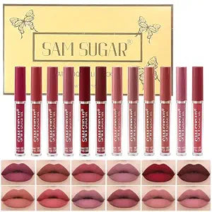 12 Colors Matte Lipstick Set, Lip Tint Stain Makeup, 1 fl oz,Set D