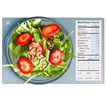 Greater Goods Digital Nutrition Scale  Accurate Macro and Calorie Tracking for Meal Prep, Weight Loss, and Healthy Eating | 2,000 Built-in Foods, Intuitive Nutrition Label Display, 11lb Cap, Blue