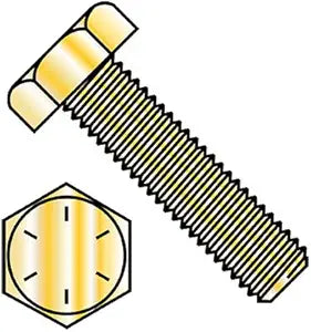 3/4-10X8 1/2 Hex Tap Bolt Grade 8 Fully Threaded Zinc Yellow (Pack Qty 10) BC-75136BHT8 by Shorpioen