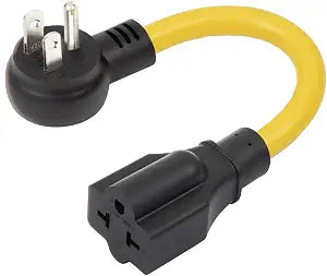 12AWG Heavy Duty Extender Right-Angle AC Plug Adapter [4-in-1], 15 Amp Household to 20 Amp T Blade Power Extension Cable, 1FT/32CM 12AWG Nema 5-15P to 5-20R/6-15R/ 6-20R, 15A 125V to 20A 250V Adapter