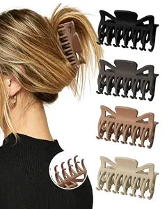 ACECHA Butterfly Double Row Claw Clip for Thin Hair, Strong Grip Neutral