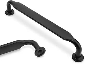10 Pack Matte Black Cabinet Pulls 5 Inch(128mm) Hole Centers Kitchen Cabinet Handles Zinc Alloy Black Drawer Pulls Solid Cabinet Hardware