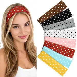 Polka Dot Headbands for Women 8pcs, Hair Stocking Stuffers for Teen Girls