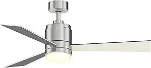 pylon 48 inch Indoor Ceiling Fan with LED Light Kit - Brushed Nickel with Reversible Black/Gray Blades