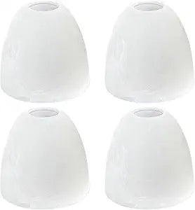 4 Pack Alabaster Glass Lamp Shade Replacement with 1.7" Fitter Opening for Ceiling Fan Light Kit Wall Sconce Pendant Light Fixture