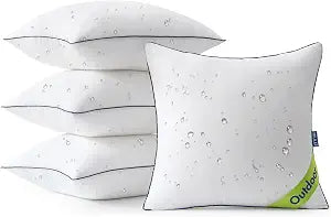 MIULEE 20x20 Outdoor Pillows, Pack of 4 Water Resistant Waterproof Pillow Inserts Decorative Stuffer for Sofa Couch Patio and Garden