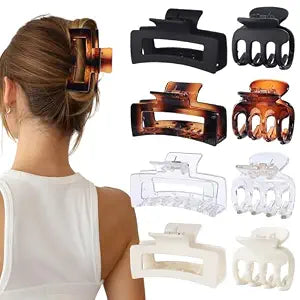 SMKSL 8 Pcs Hair Claw Clips for Women & Girls 2 Styles Hair Accessories
