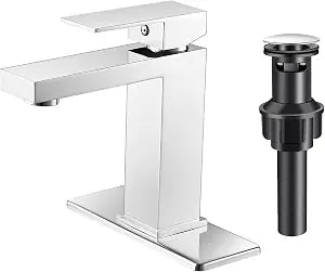 Chrome Bathroom Faucet 1 Hole Single Handle Vanity Faucet