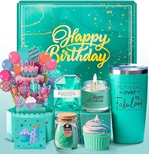 Birthday Gifts for Women, Happy Birthday Gift Basket Set for Her, Mom, Wife, Daughter, Sister, Girlfriend, Coworker, Unique Relaxing Spa Birthday Gift Idea for Women 30th, 40th, 50th, 60th