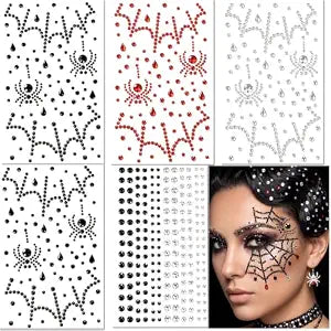 5Pcs Halloween Makeup Spider Web witch face jewels Women for Women