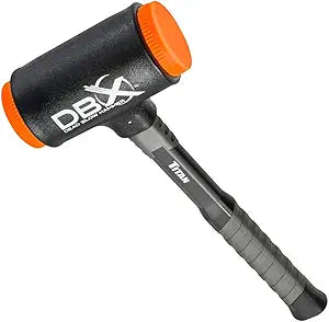 Titan DBX 63645 45oz Dead Blow Hammer with Interchangeable Polyurethane Striking Faces, Rebound Resistant, 15" Shock Absorbing Fiberglass Handle with Textured Grip