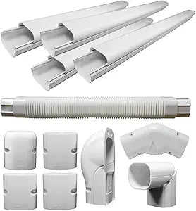 13 ft Ductless Mini Split Line Cover Kit Γ Paintable UV-Resistant 4in Wide Decorative PVC for Copper, Wire & Drain Line