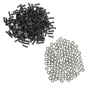 20-Pack D-Series D-Type Panel Mount Screw and Nut Set, 304 Stainless Nuts