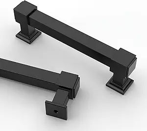 Asidrama 10 Pack 3 Inch(76mm) Matte Black Cabinet Pulls Cabinet Handles Cupboard Handles Kitchen Cabinet Hardware for Cupboard Drawer Pulls
