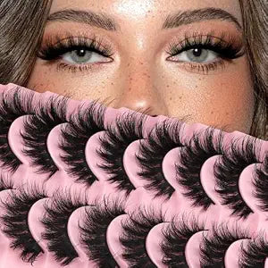 Ahrikiss Eyelashes Cat Eye Lashes Fluffy Faux Mink Lashes (D18)