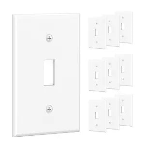 [UL Listed] Cable Matters 10-Pack Single-Gang Toggle Switch Wall Plate