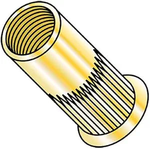 1/4-20-.165 Small Head Ribbed Rivet Nut Zinc Yellow Dichromate (Pack Qty 1,000) BC-LS-14165S by Shorpioen