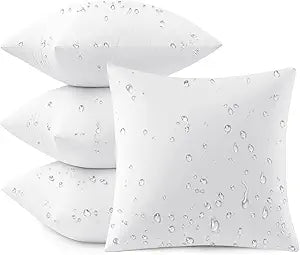 MIULEE Outdoor Pillow Inserts 20x20 Pack of 4 Waterproof Throw Pillow Inserts Decorative 100% Virgin Fibers Filling for Patio Sofa Couch